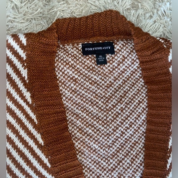 Fortune + Ivy New Cardigan Topper Long Sleeve Open Design Women’s Size XL Pat G - Picture 5 of 8